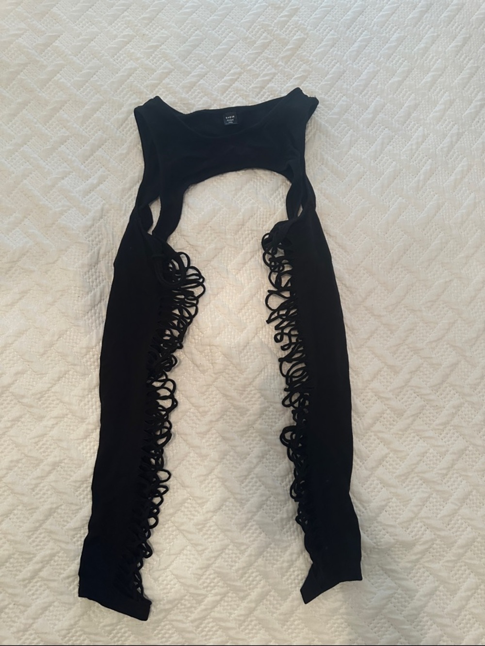 Black Cutout Lace-Up Side Sleeves Rave Top